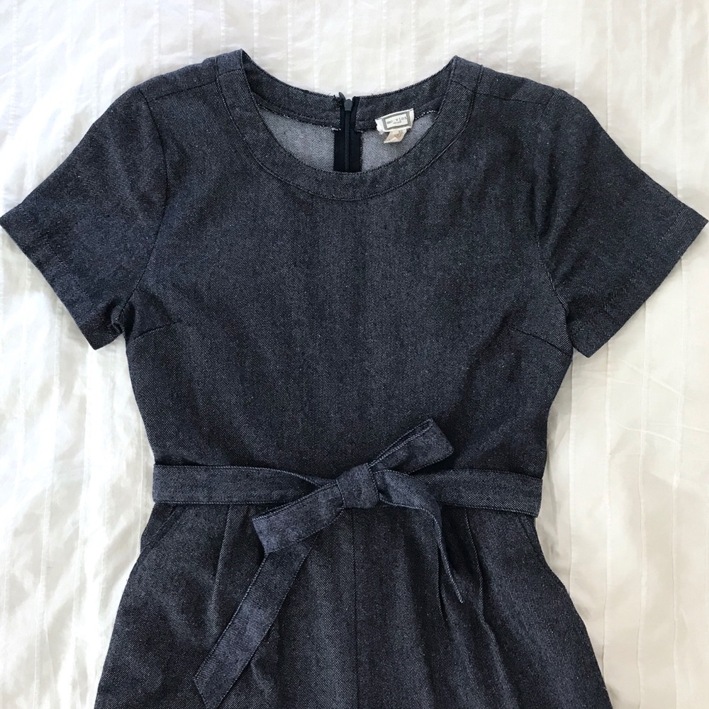 Chambray Linen Tie Waist Jumpsuit